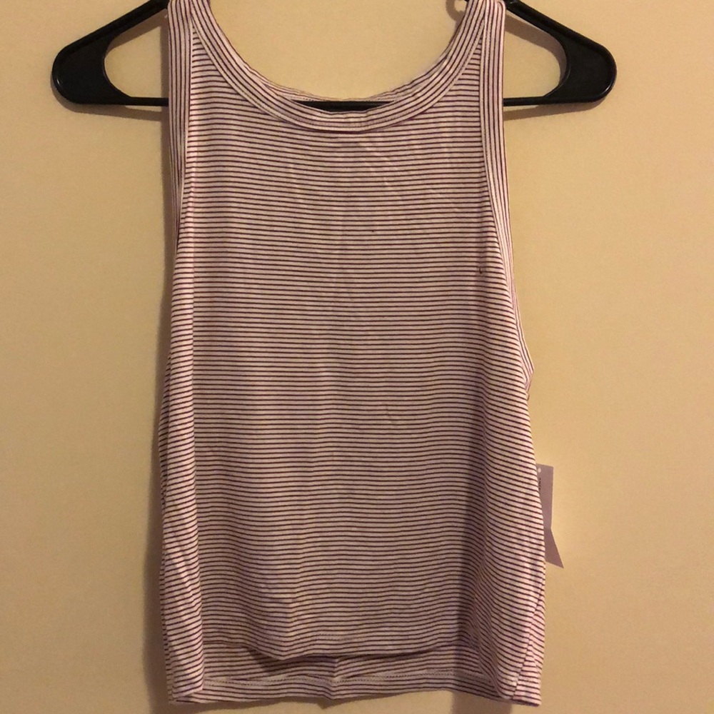 AE Soft and Sexy maroon and white striped crop top